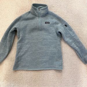 Girls Patagonia 1/4 better sweater- blue/green size L